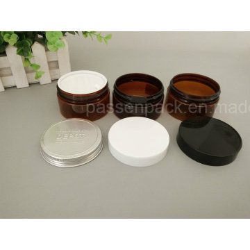 Frasco plástico do creme cosmético na cor ambarina transparente (PPC-ATC-0107)